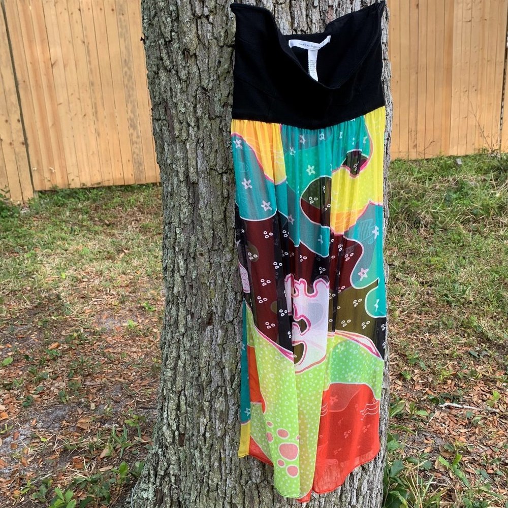 Diane Von Furstenberg strapless silk dress